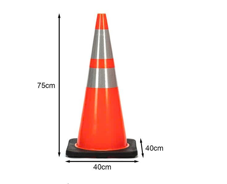 Cọc tiêu giao thông đế cao su cao 75cm