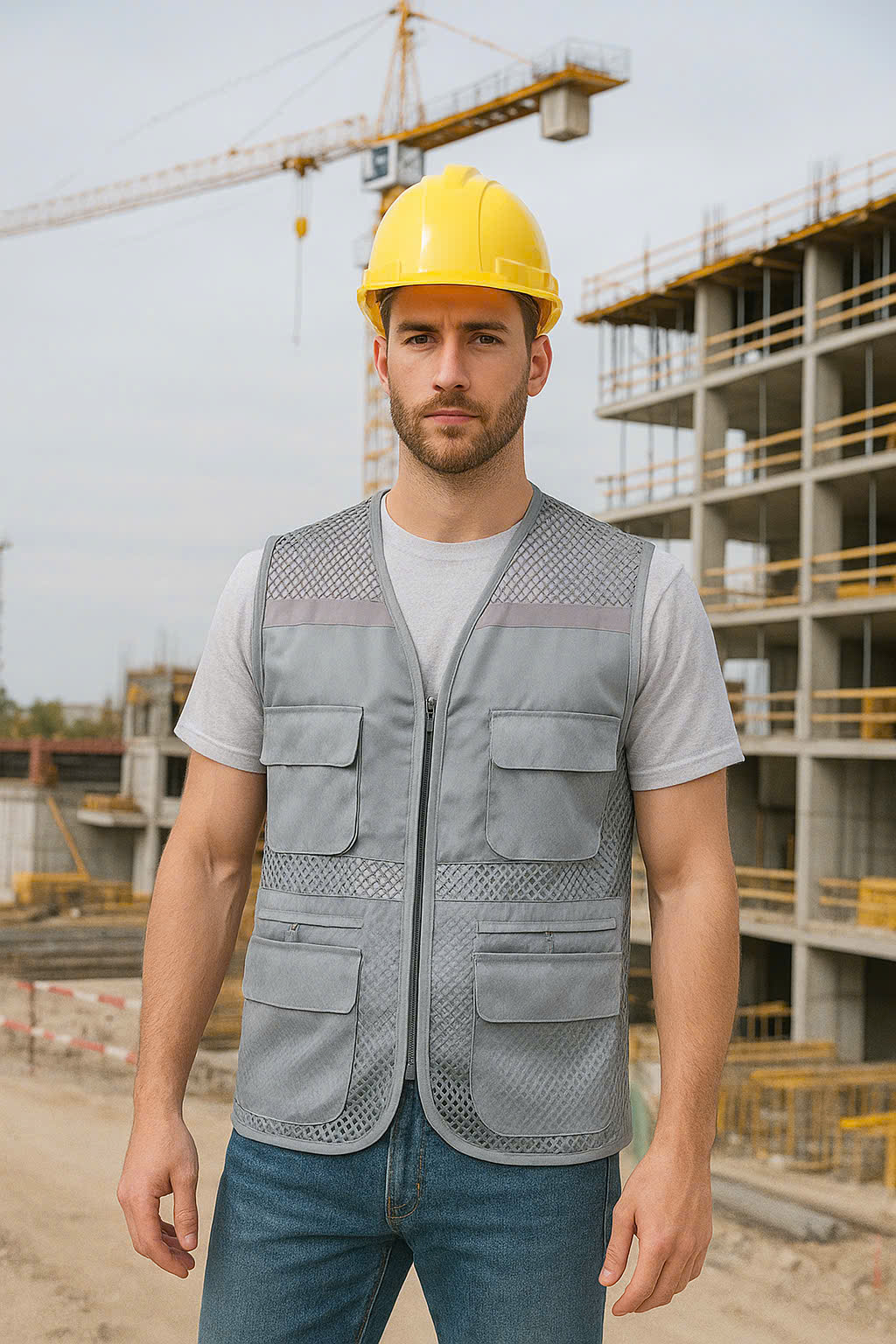 Áo lưới phản quang vải thoáng mái 100% cotton