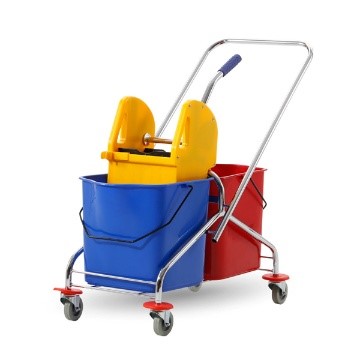 Xe đẩy dọn vệ sinh 60L 2 ngăn, Khung Inox chống gỉ