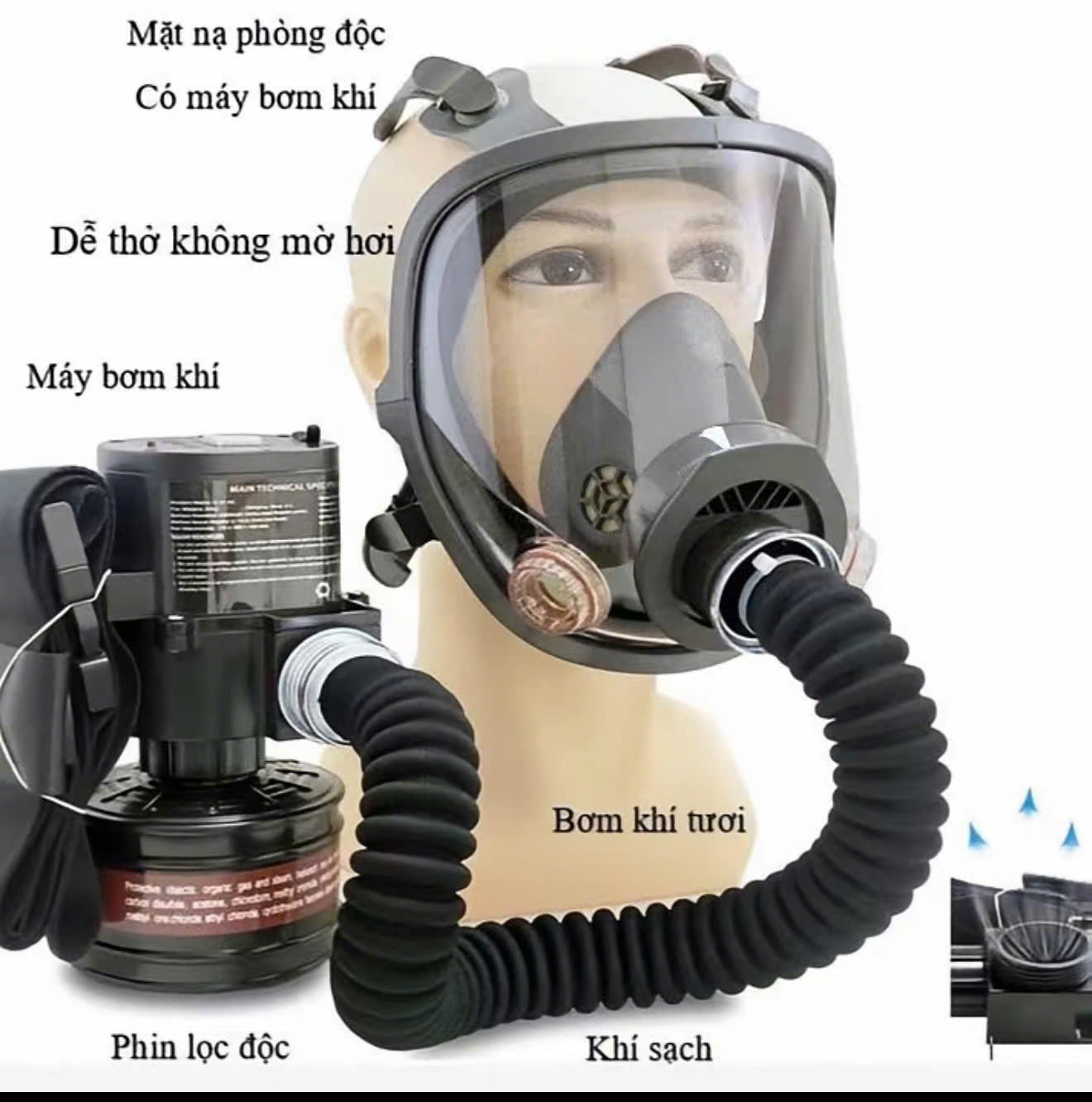 Bộ mặt nạ phòng độc có máy lọc khí