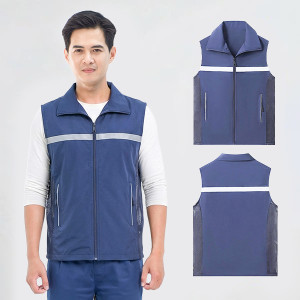Áo gile phản quang AV86 cổ đứng cao cấp, phối lưới thoáng khí, khóa kéo tiện lợi