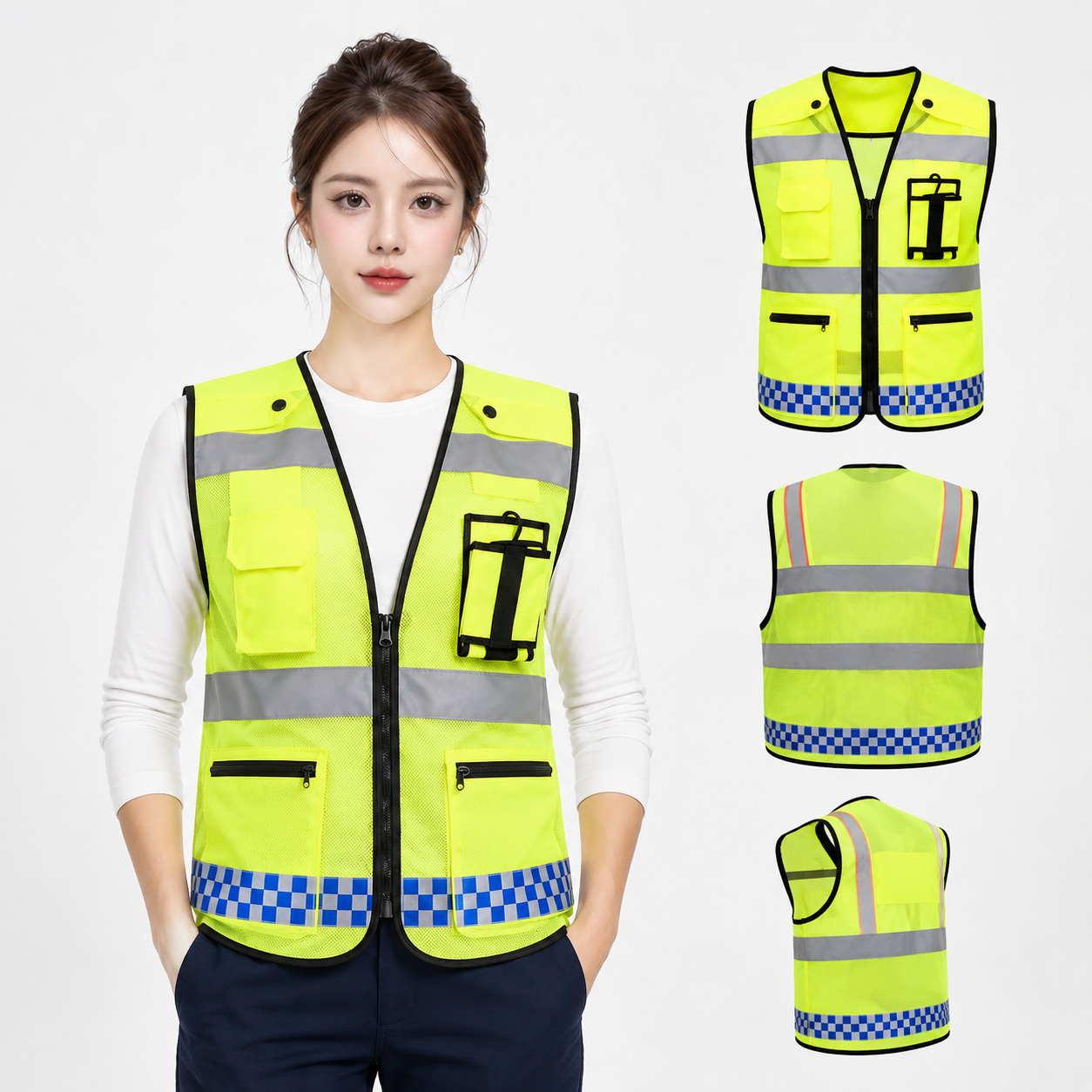 Áo gile lưới phản quang 3 đường ngang đẹp