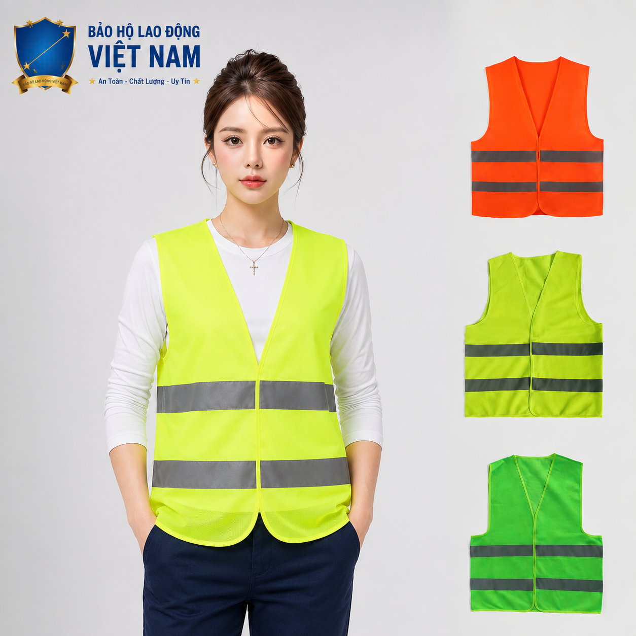 Áo gile phản quang vải lưới cao cấp AV31