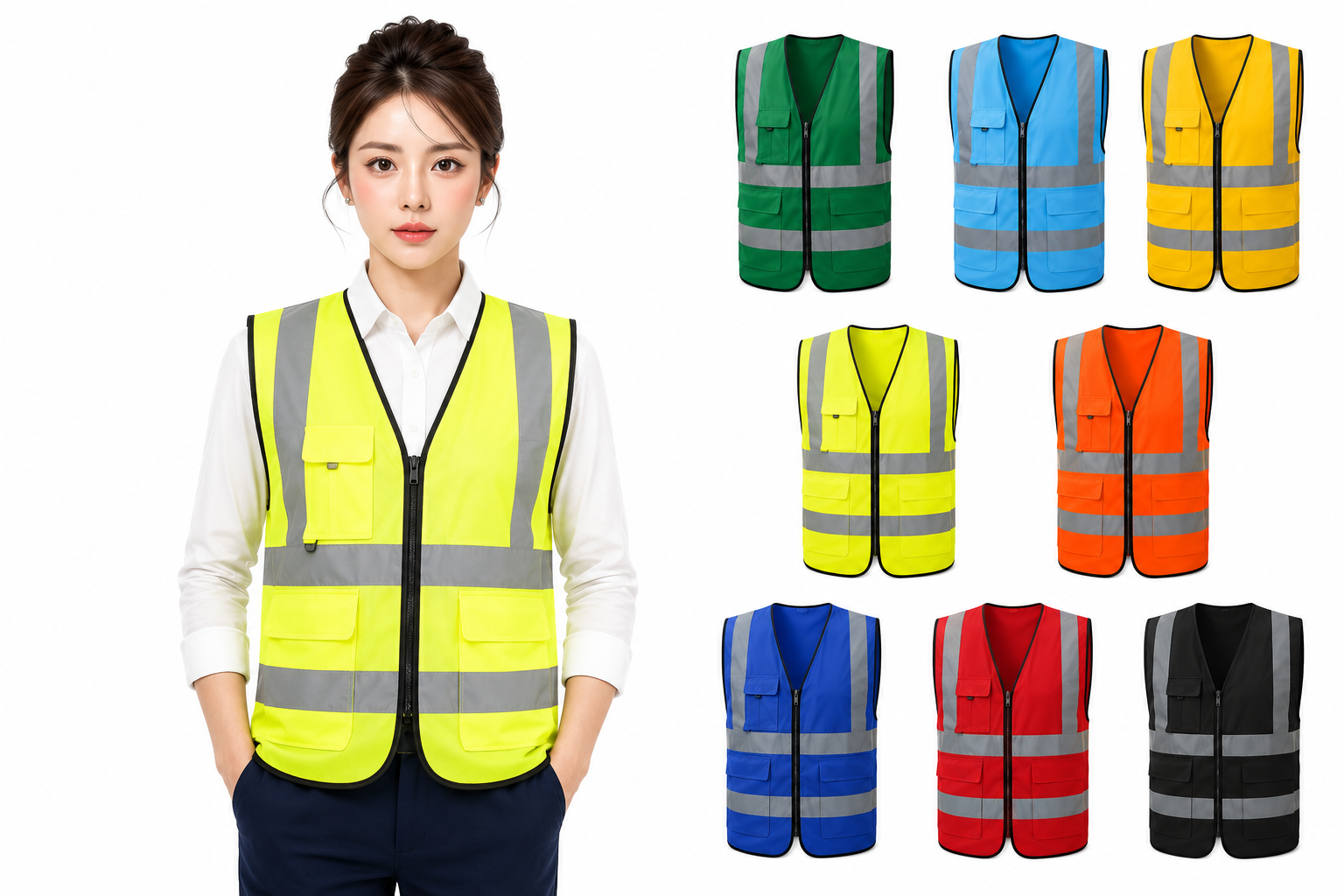 Áo gile bảo hộ màu nõn chuối chất đẹp