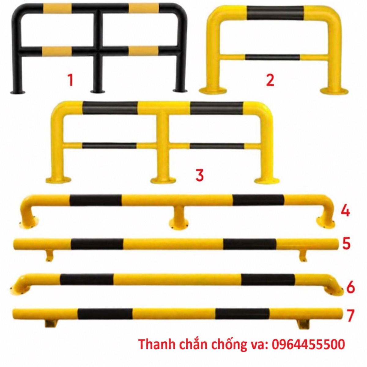 Thanh Chắn Chống Va Đập Sơn Đen Vàng – Rào Chắn Ống Thép Nhận Làm Theo Kích Thước